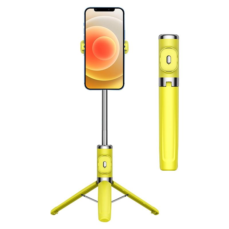Wireless Selfie Stick with Remote Tripod - Compact Design - Red