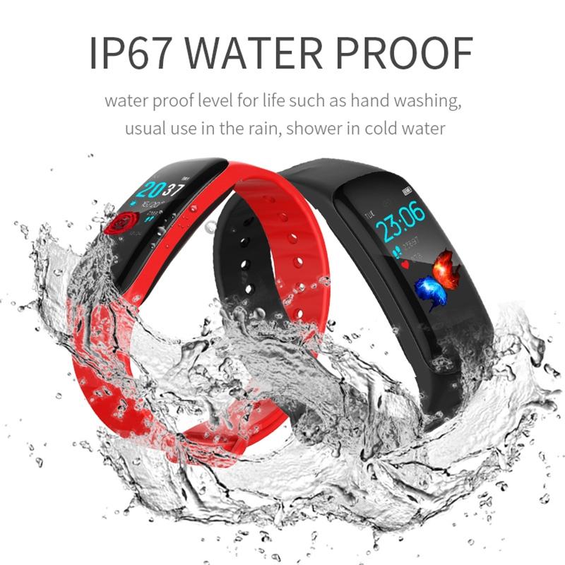 Waterproof Smart Bracelet With Step Heart And Sleep Monitoring - Ip67 - Red