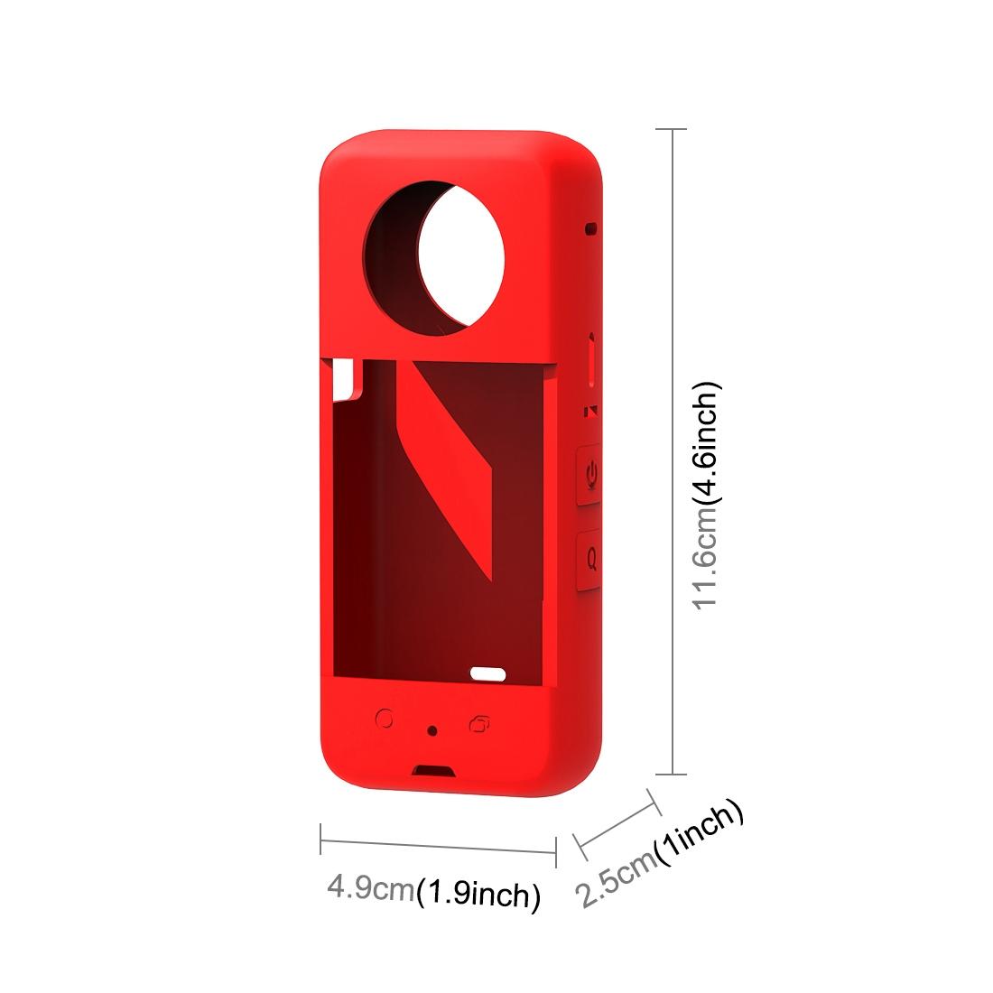 Silicone Protective Case with Lens Cover for Insta360 X3 - Red