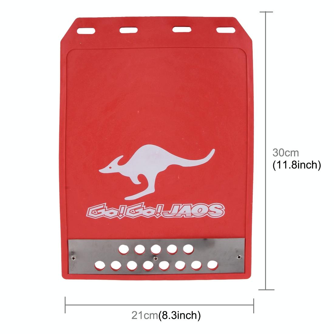 2 Pcs Premium Heavy Duty Molded Splash Mud Flaps Auto Front And Rear Fender Guard Small Size Random Pattern Delivery - Red