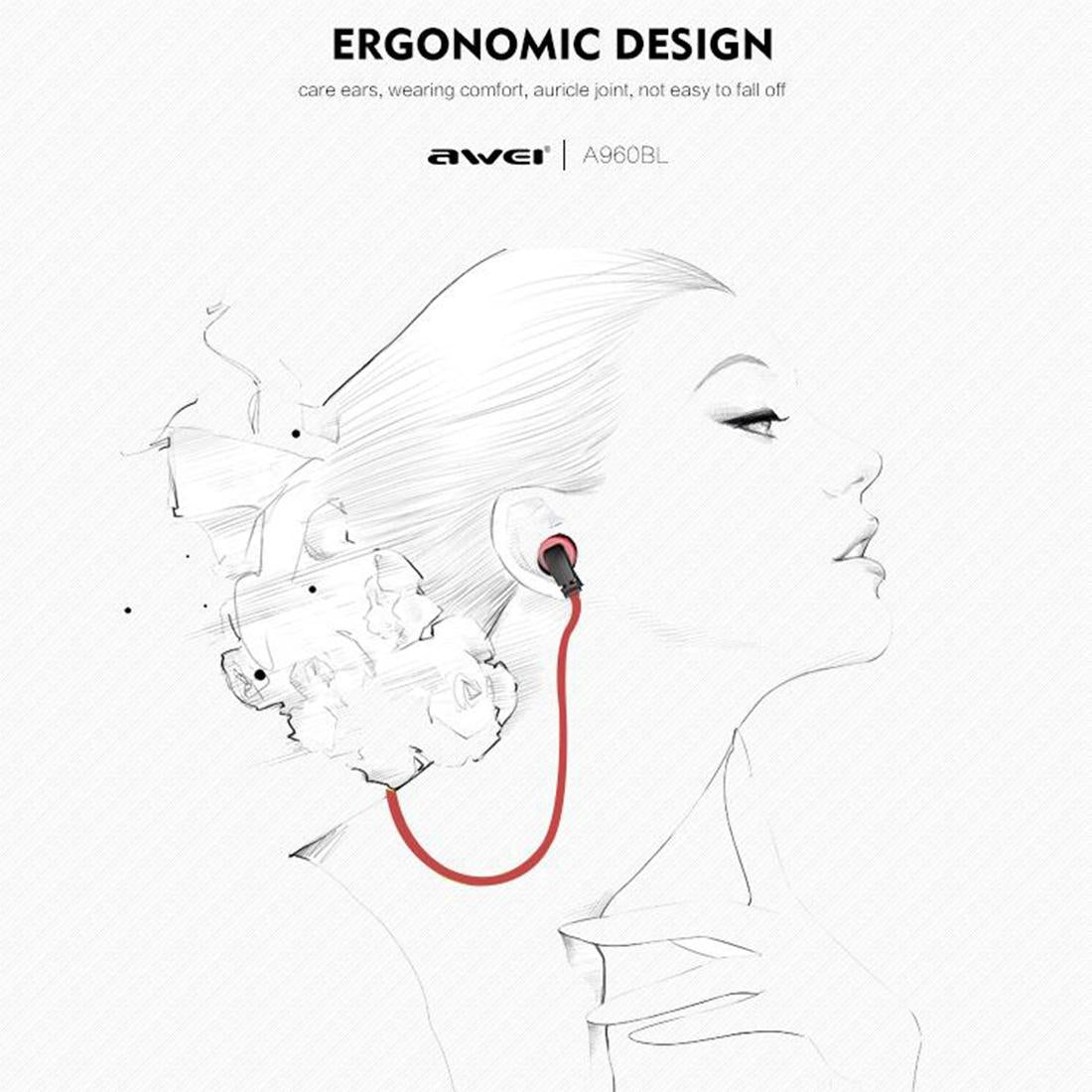 Wireless Sport Bluetooth Earphones with In-line Control - Black - Red