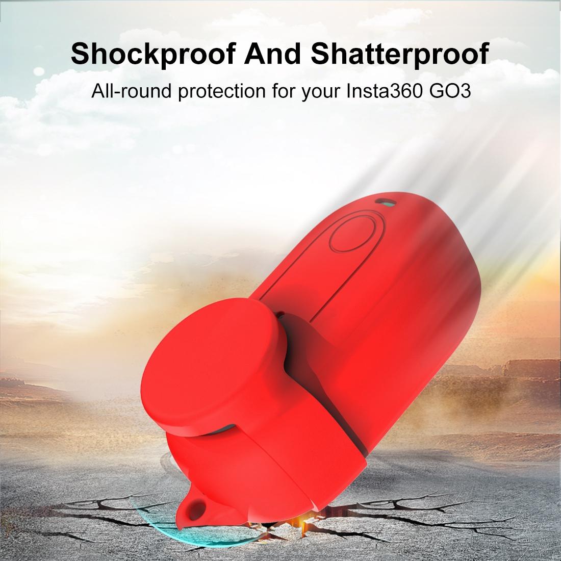 Silicone Case with Lens Cover for Insta360 Go 3 - Red