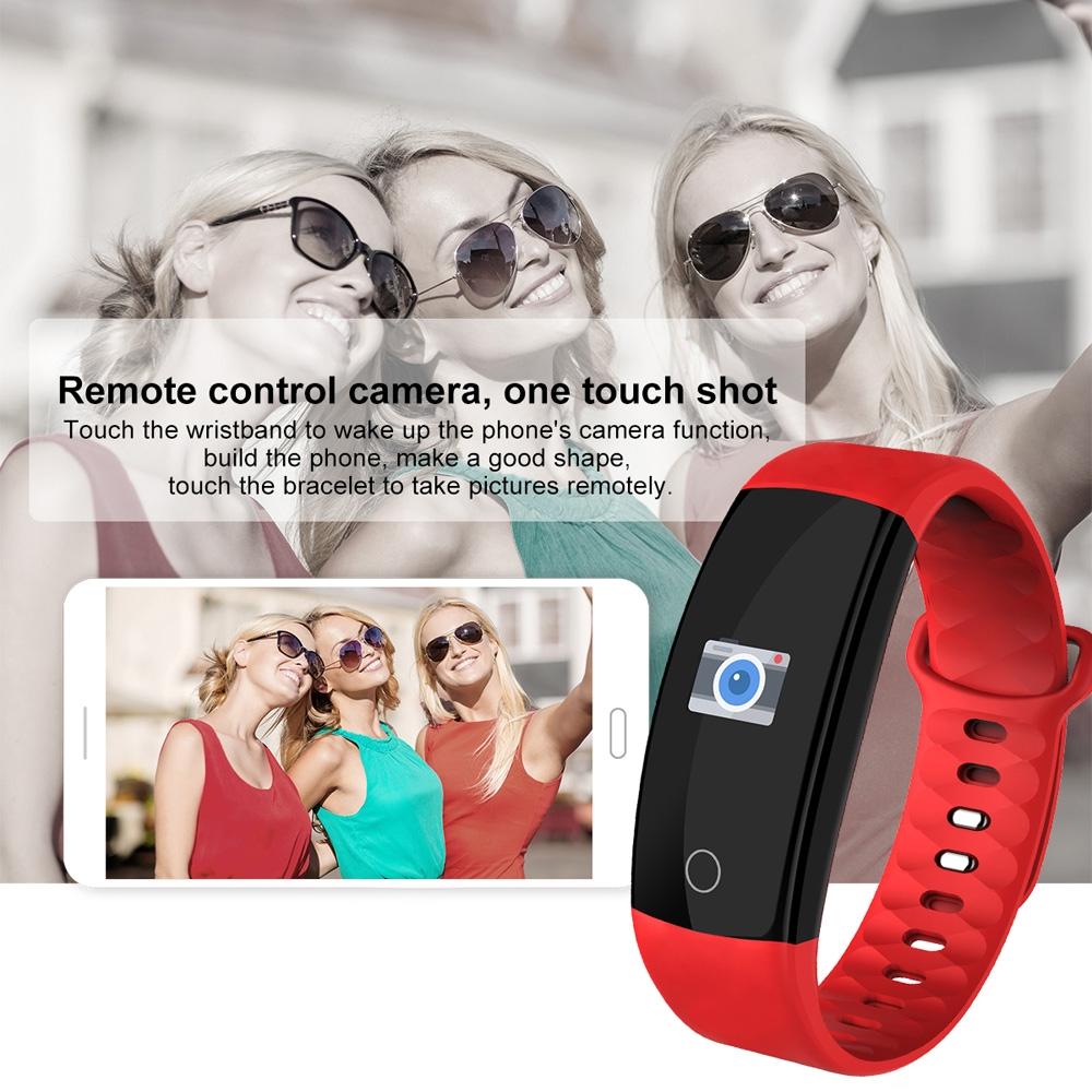 Waterproof Tft Smart Bracelet With Call / Heart / Sleep / Bp Monitoring And Sedentary Reminder - Red