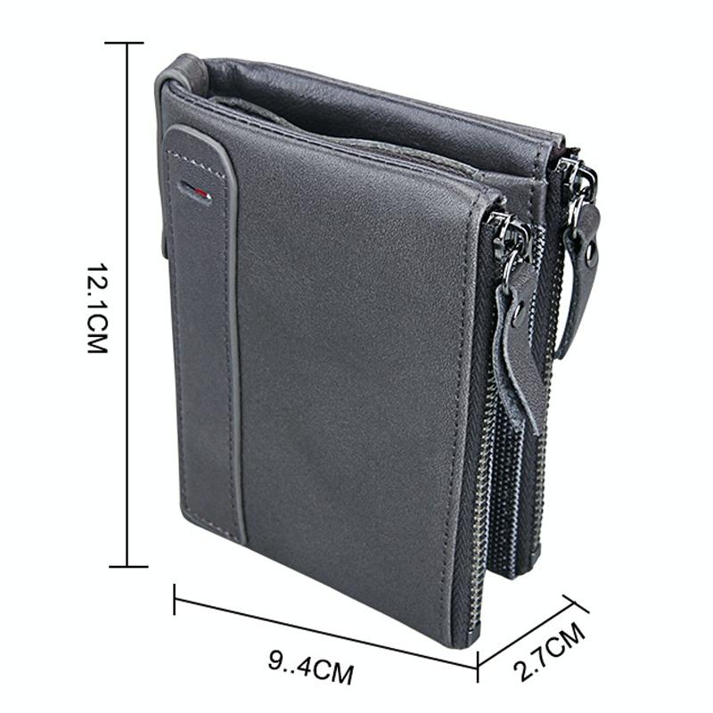 Men Leather Rfid Blocking Card Holder Wallet - 12.1x9.4x2.7cm - Ccb1085R