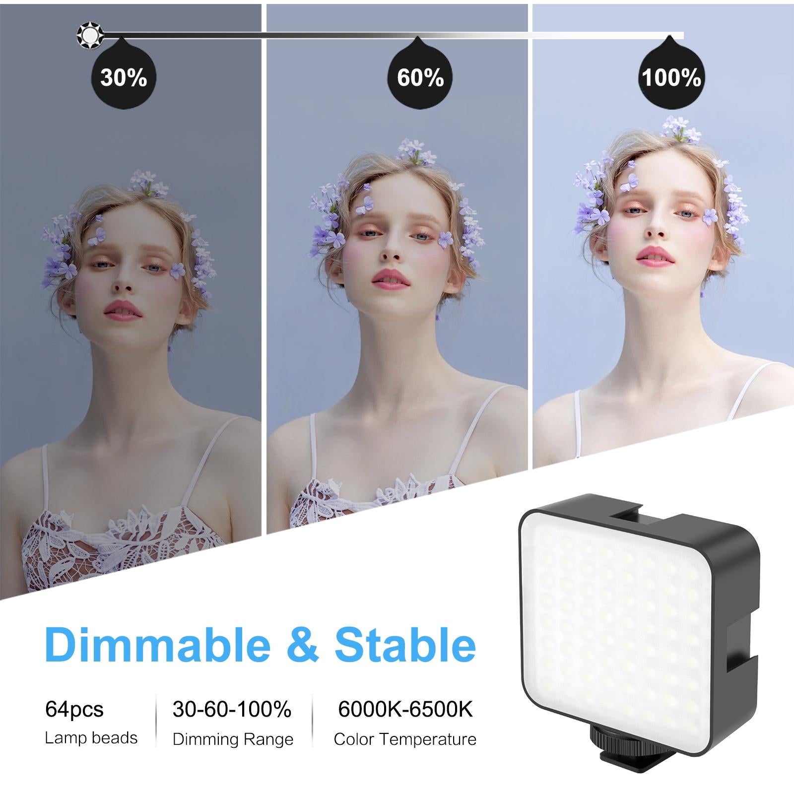 Vlogging Live Broadcast Kit With Led Fill Light Microphone Tripod Mount & Cold Shoe Head - Red