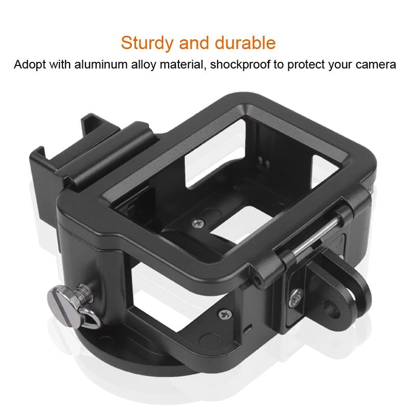 Aluminum Protective Cage with Insurance Frame and 52mm Uv Lens for Gopro Hero7 / 6 / 5 - Red