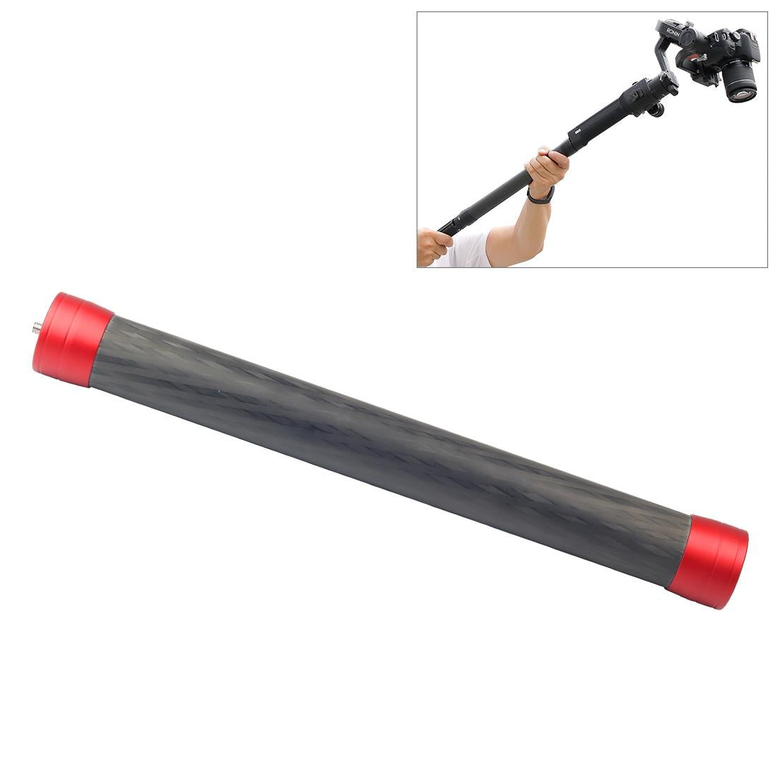 35cm Carbon Fiber Monopod Extension for Gimbal - Red