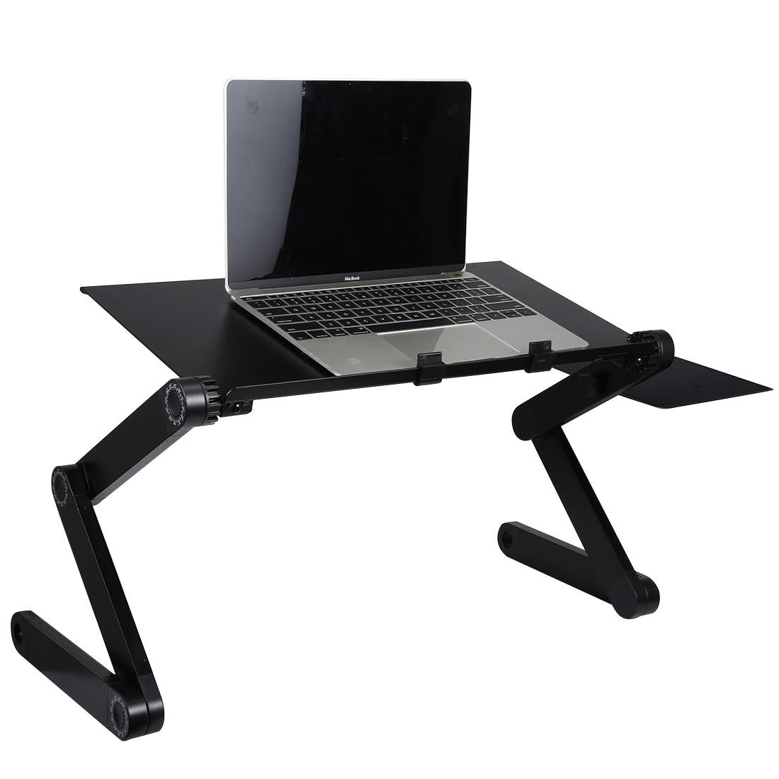 Adjustable Foldable Laptop Stand with Fans & Mouse Pad - Portable Aluminum - Red