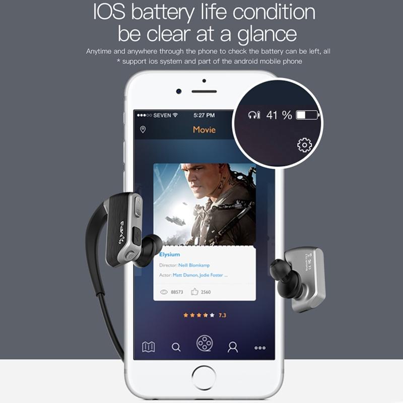 Wireless Sports Bluetooth Earphones - Binaural Hanging Type 5.0 - Red