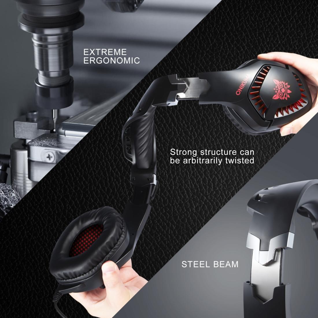 Surround Gaming Headset With Mic & Led - Black Red