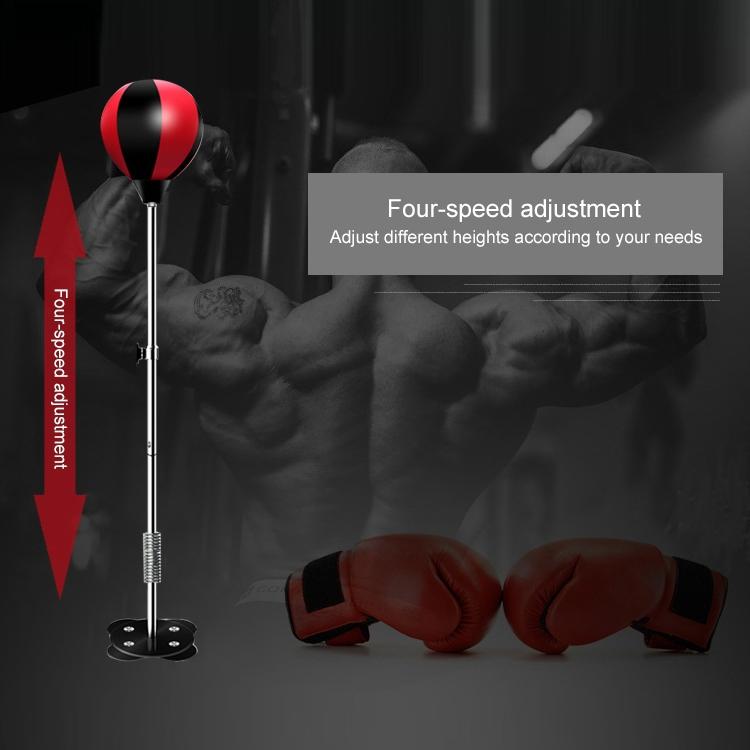 Adjustable Vertical Leather Speed Ball For Family Fitness - Black Red