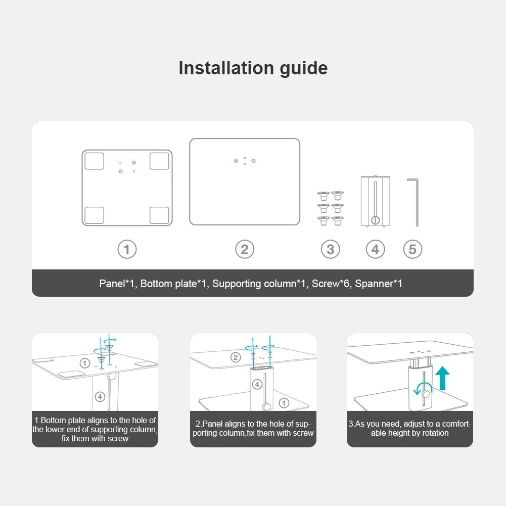 Black Adjustable Desk Stand for Laptop and Monitor - Eda0011511S