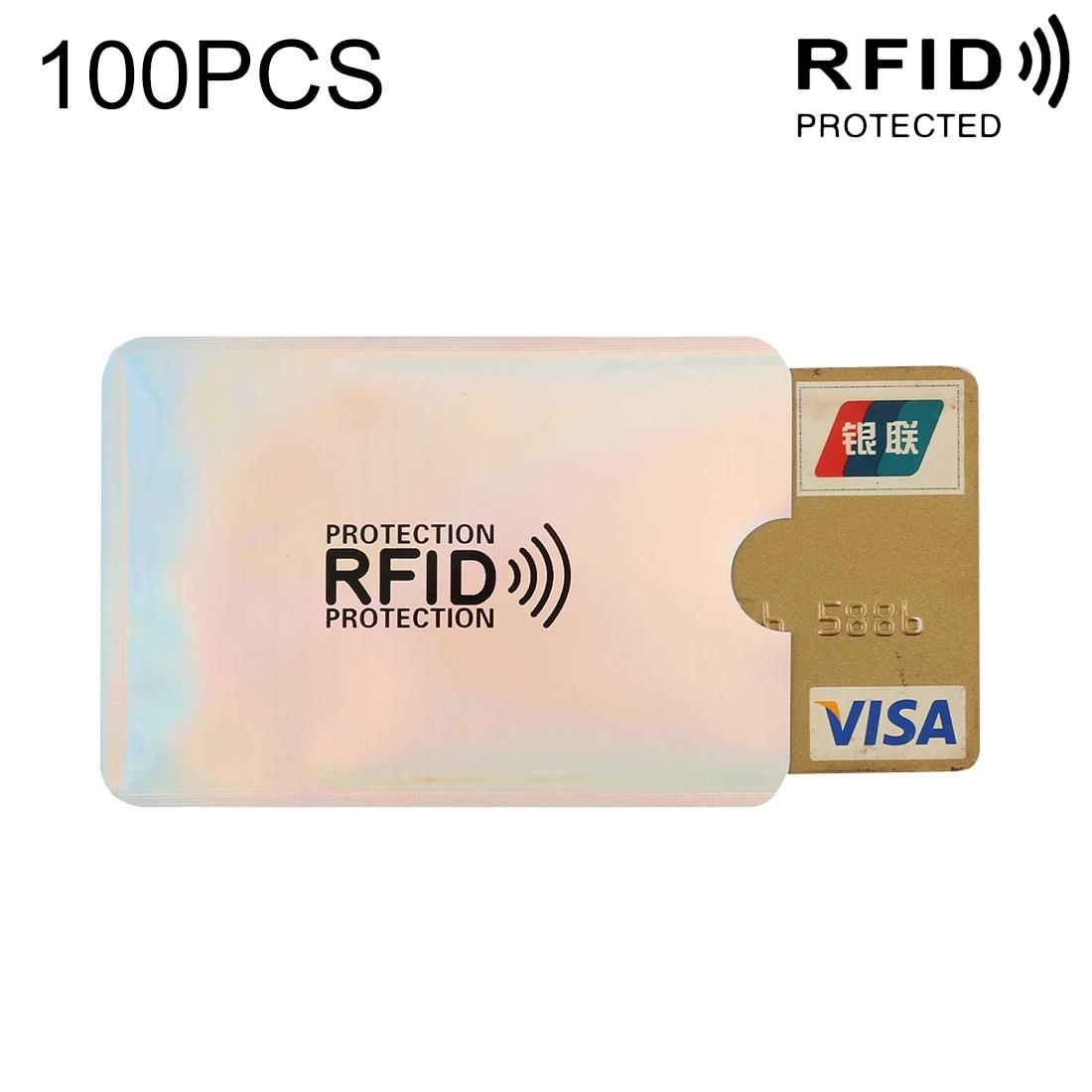 100-pack Aluminum Foil Rfid Blocking Credit Card Case - Silver