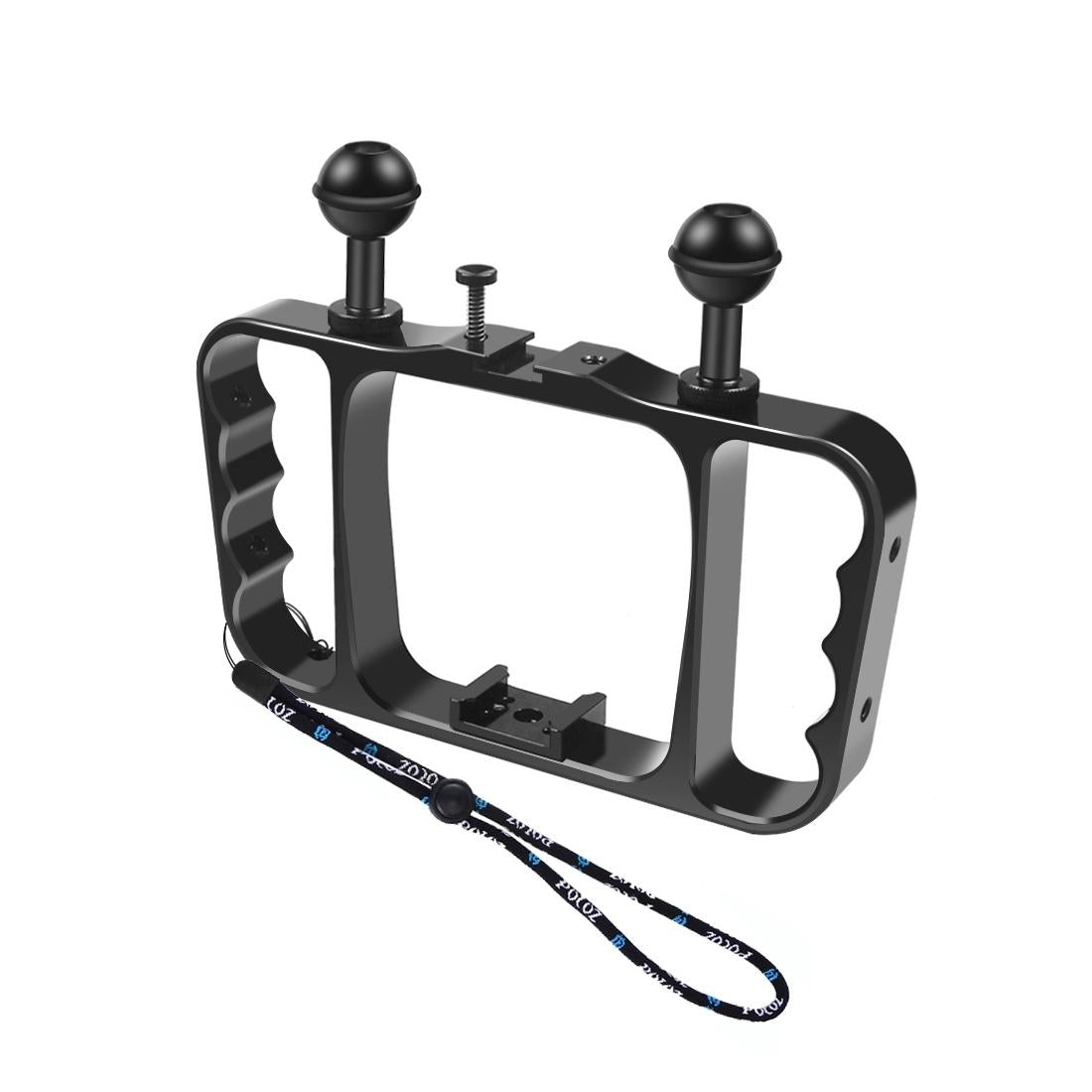 Aluminum Dual Handheld Diving Light Arm Mount for Action Cameras - Silver