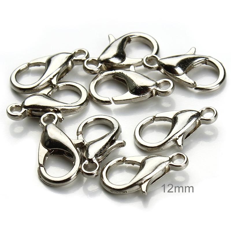 12Mm High Quality Alloy Lobster Claw For Diy Jewelry - Silver