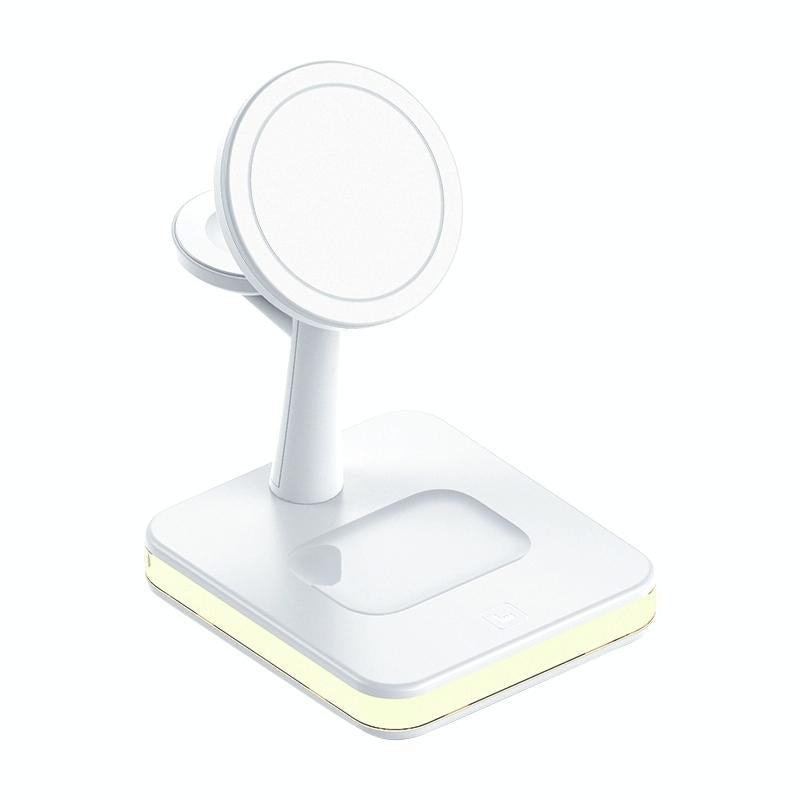 15W Wireless Fast Charger With 360° Rotating Holder - White