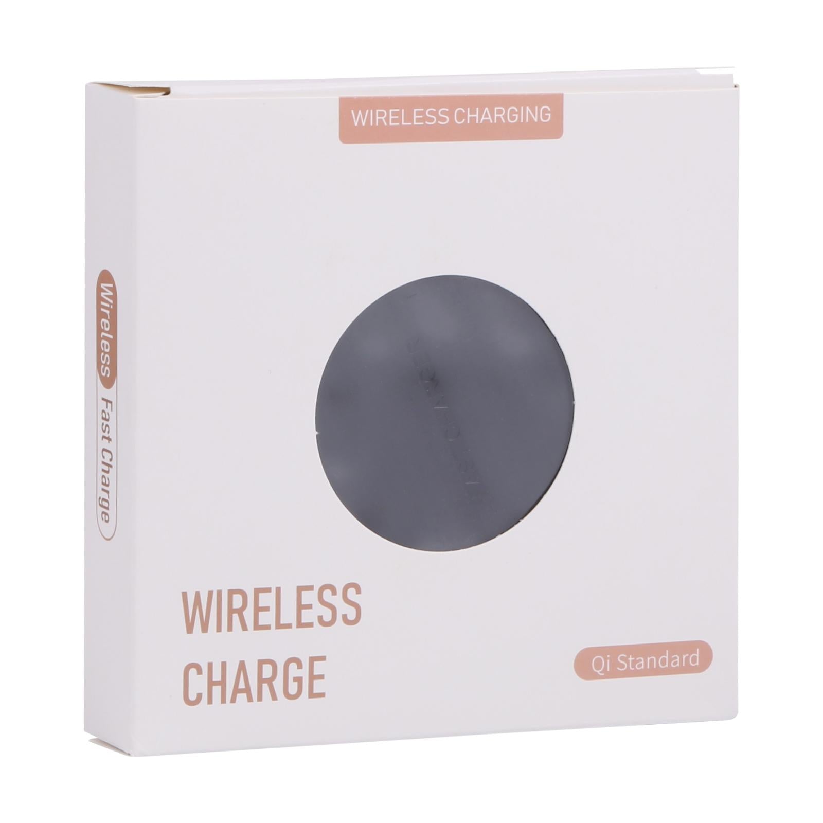 10W Plaid Pattern Round Wireless Charger - White