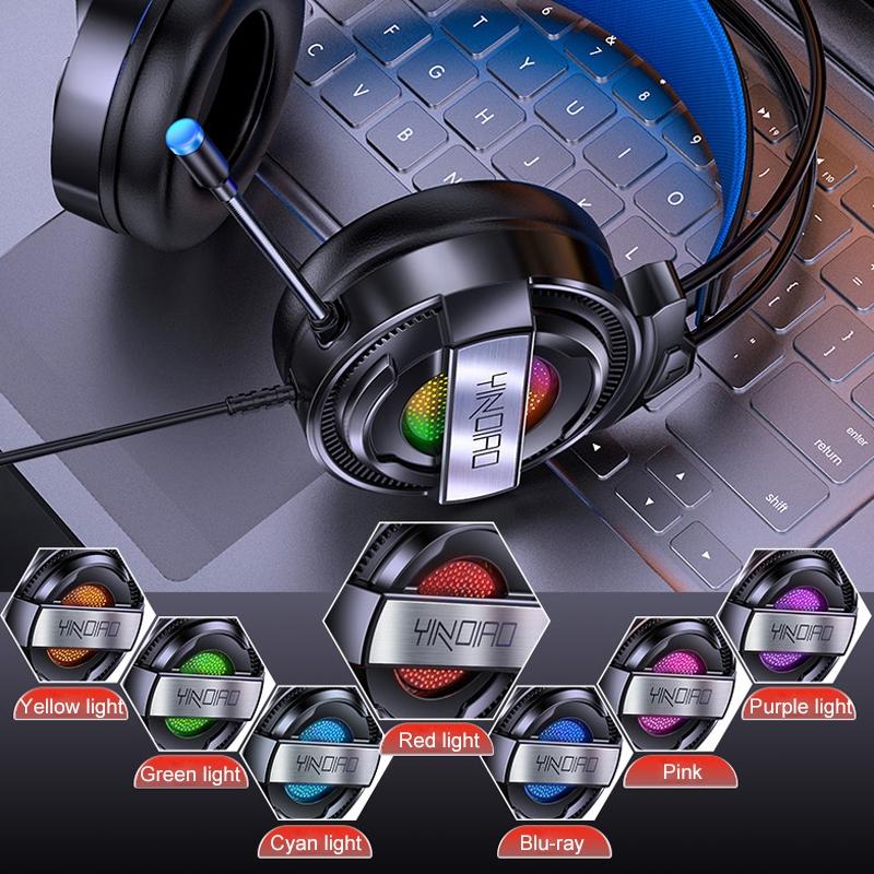 Usb Wired Gaming Headset With Mic & Rgb Light 1.67M Cable White