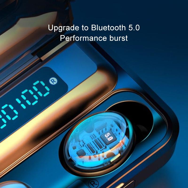 Bluetooth Earphone with Noise Reduction & Breathing Light Hand Strap - White