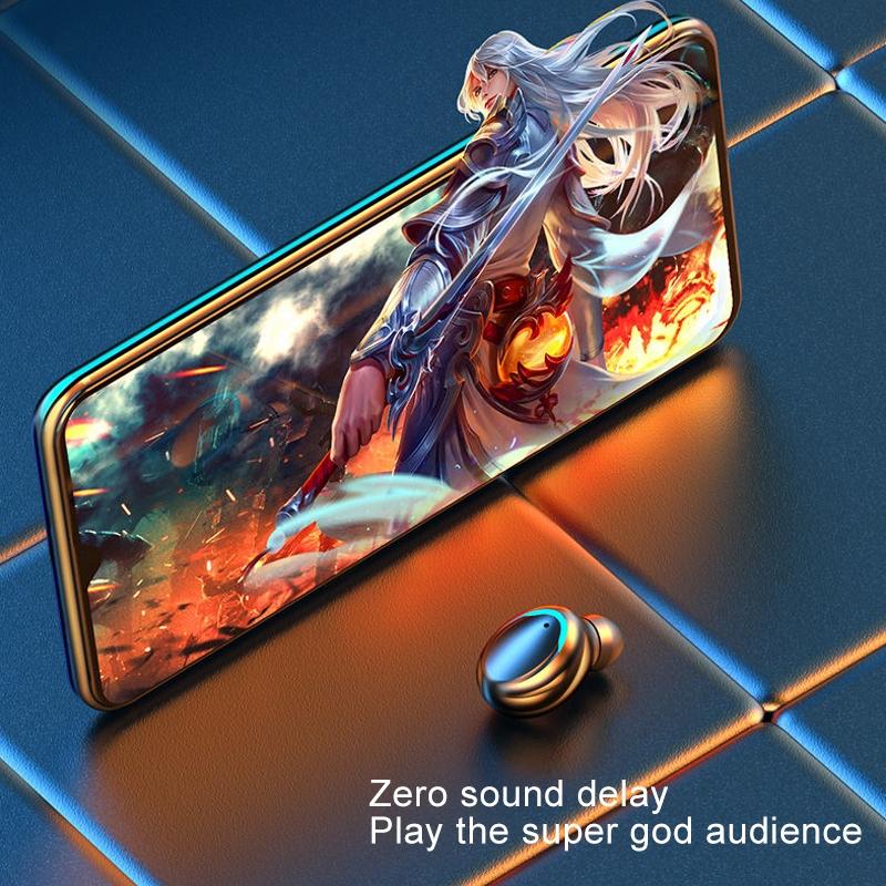 Bluetooth Earphone with Noise Reduction & Breathing Light Hand Strap - White