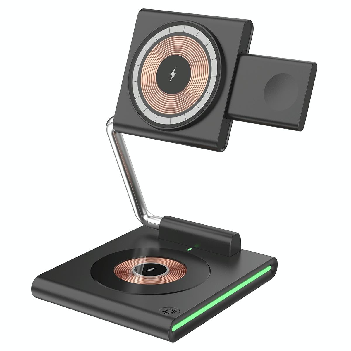 15W Foldable Magnetic Wireless Charger - White