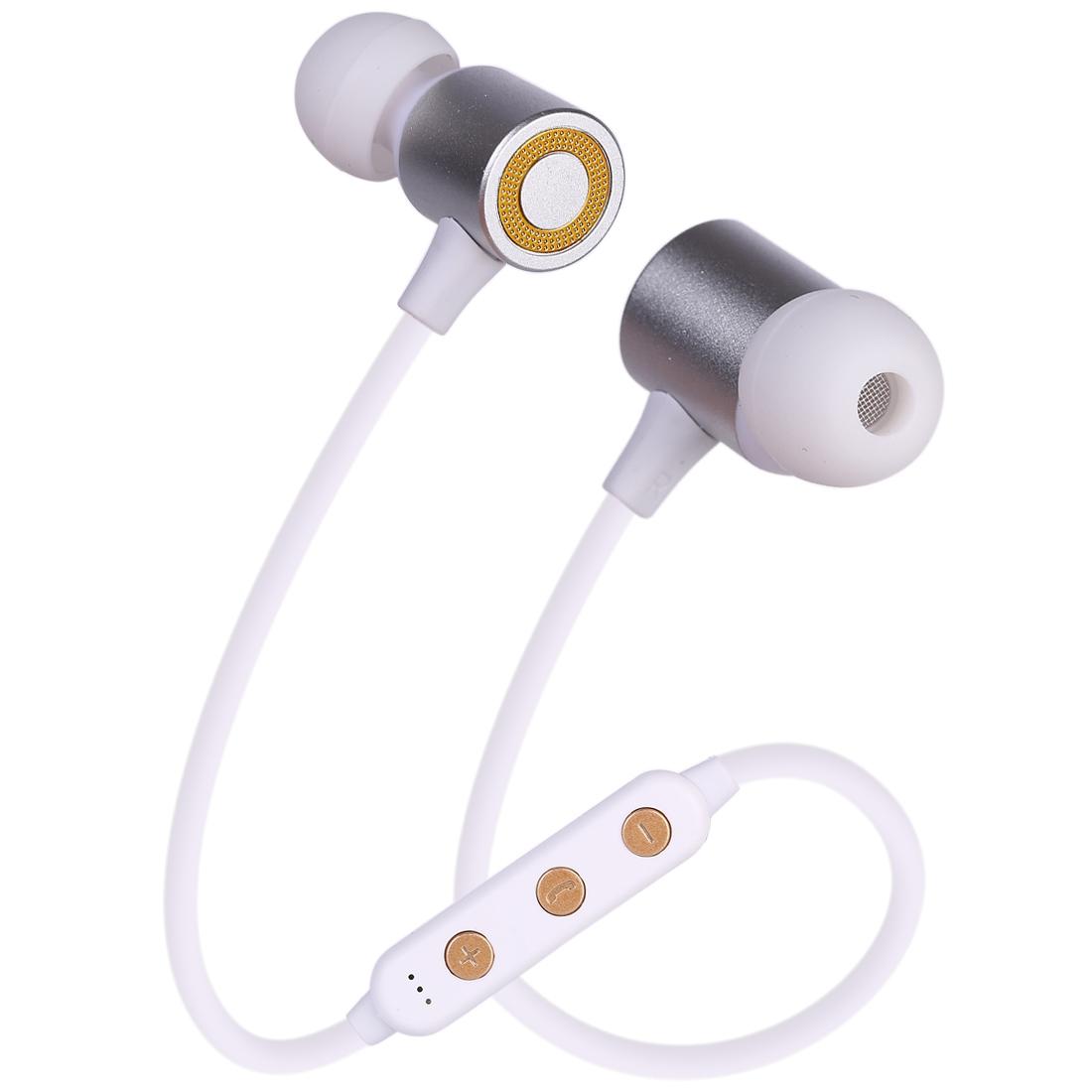 Wireless Magnetic Headphones with Tf Card Support - Portable - White