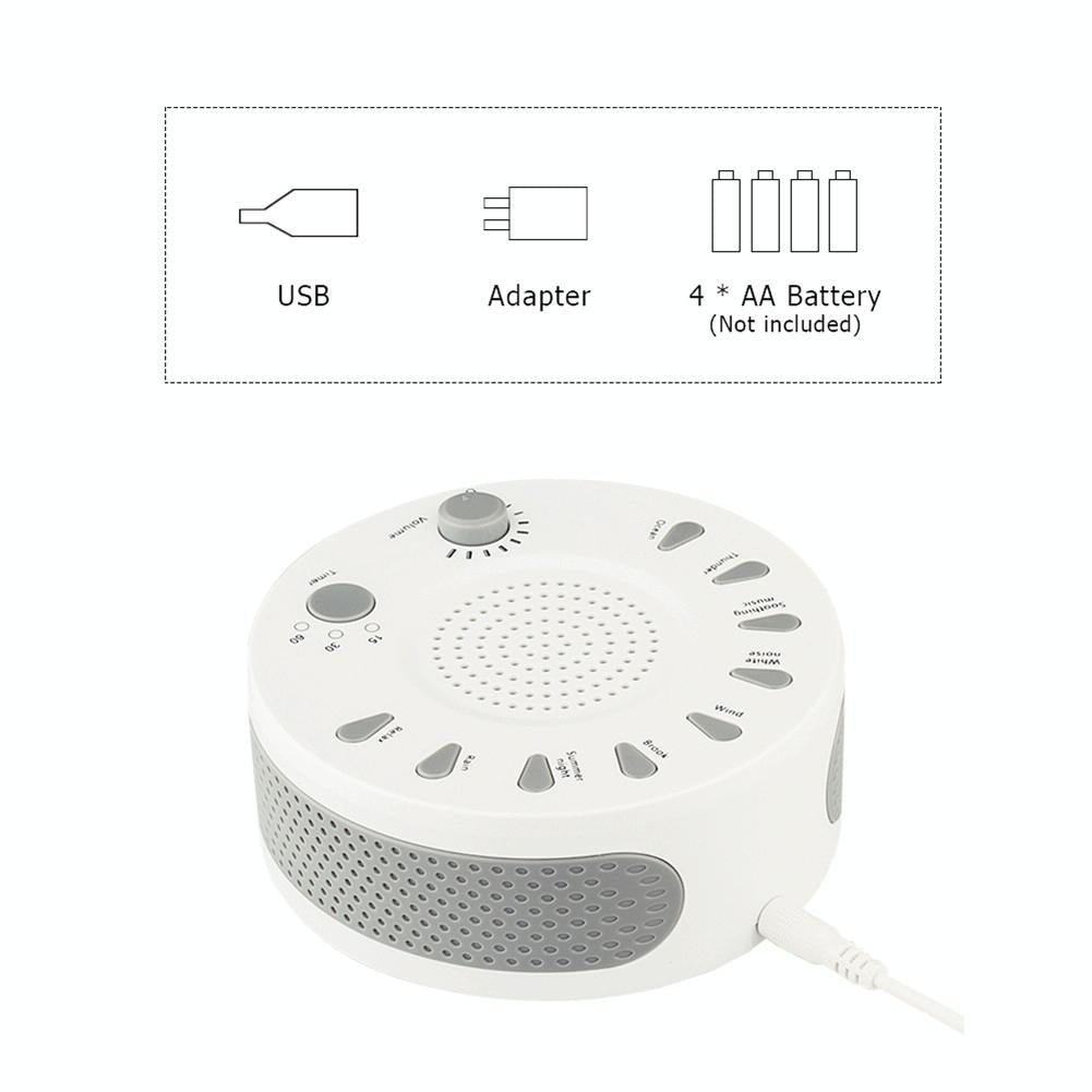 Sleep Sound Machine 9 Timed Music Options White