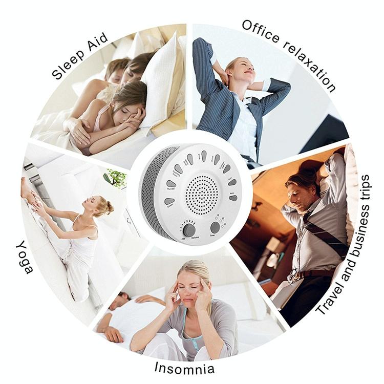 Sleep Sound Machine 9 Timed Music Options White