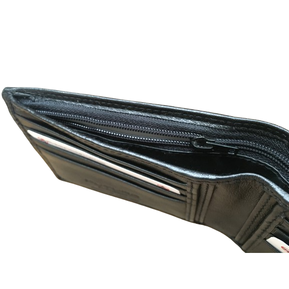 Futura Mens RFID Slim Genuine Leather Wallet - Black