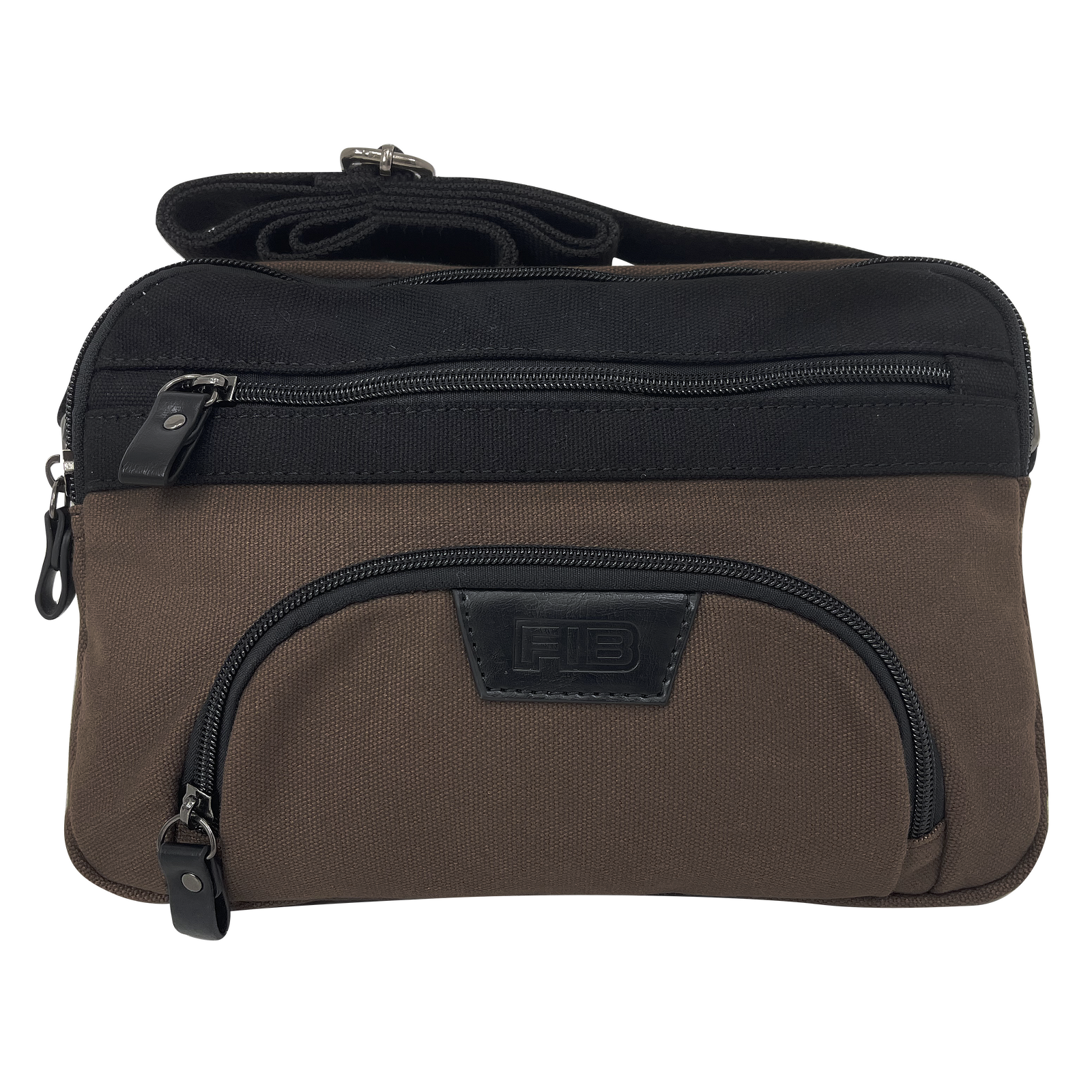 FIB Byron East West Sling Shoulder Bag Travel Adjustable Strap - Brown