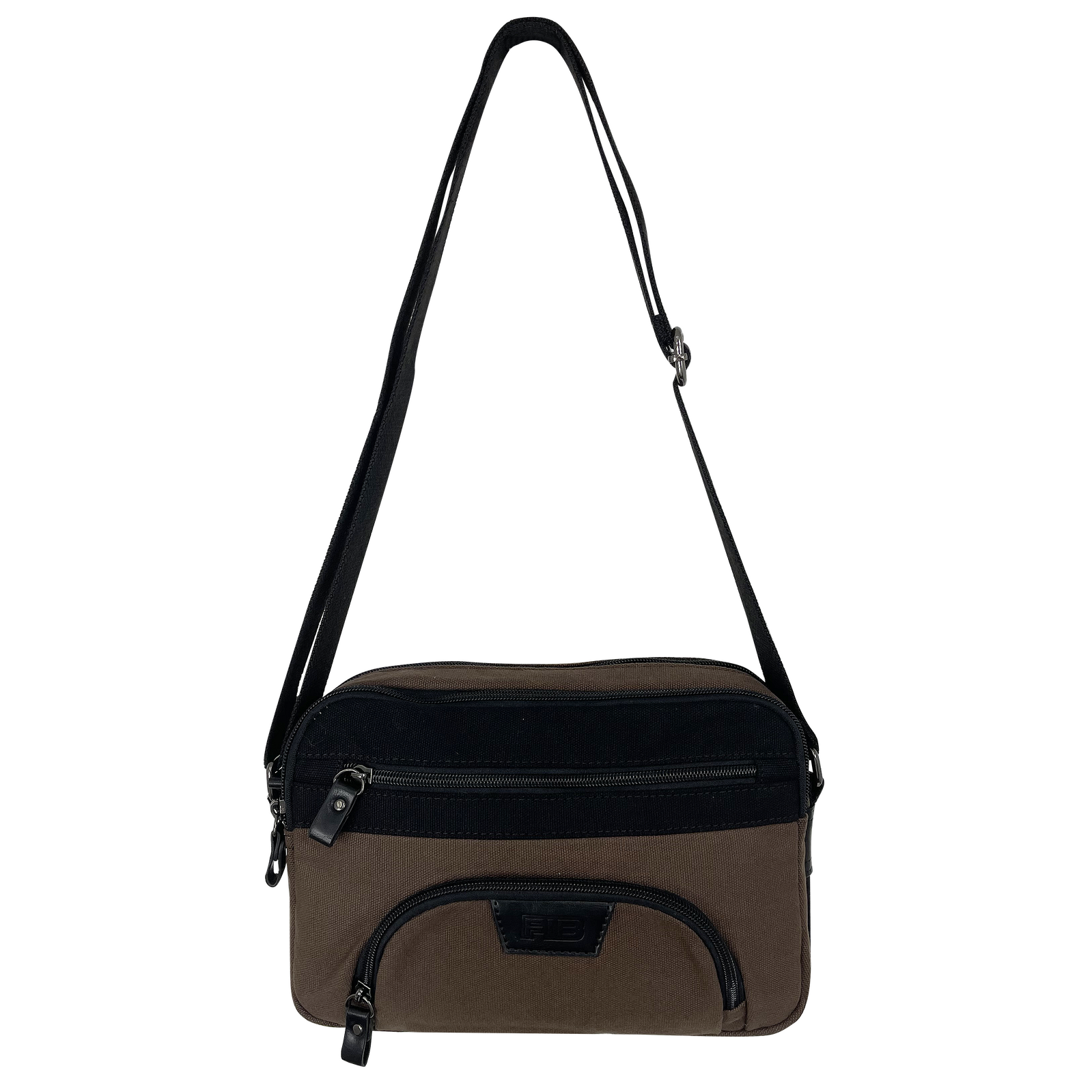 FIB Byron East West Sling Shoulder Bag Travel Adjustable Strap - Brown