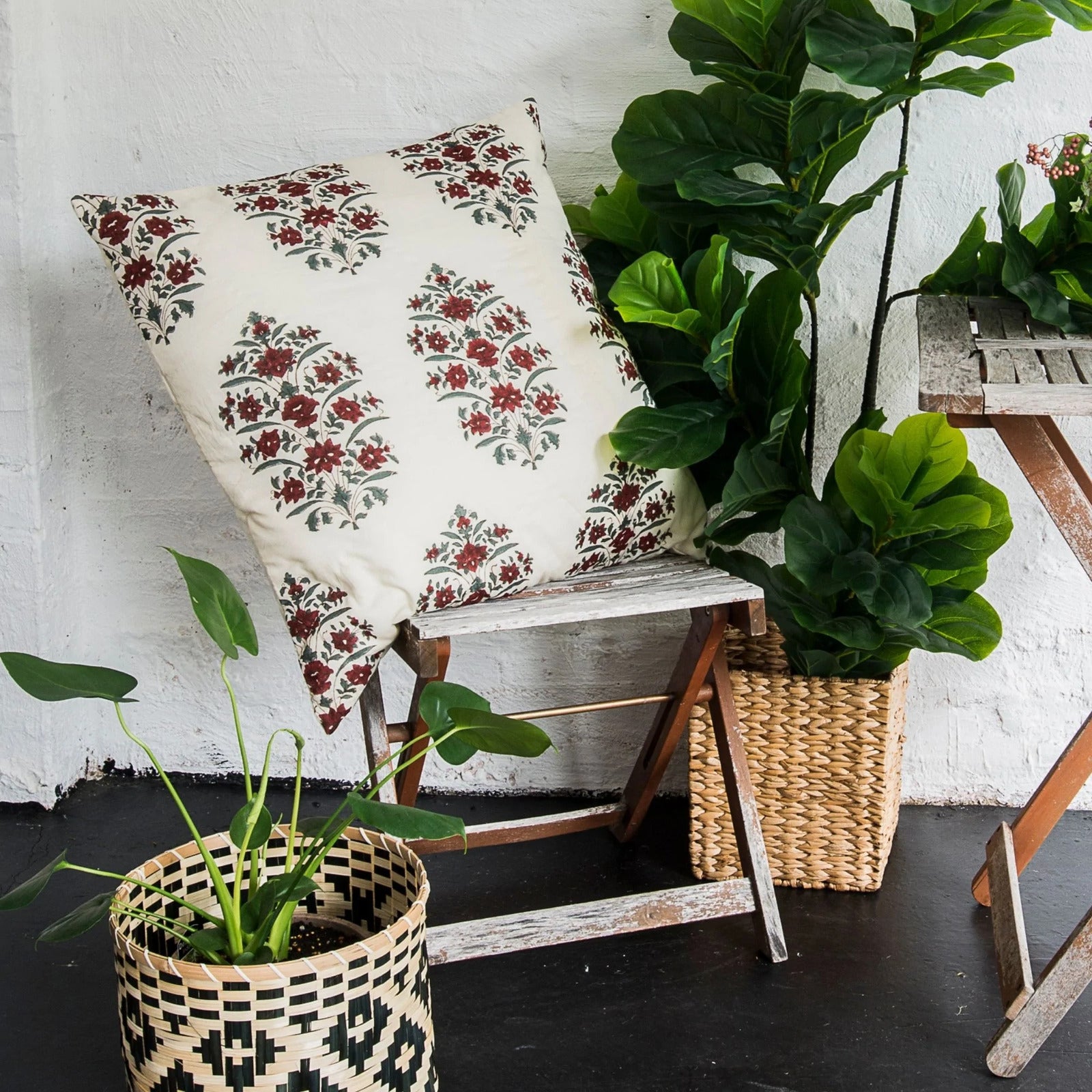 1x Kolka Cotton Gulbahar Quilted Euro Sham Superior Quality High Durable - Ruby