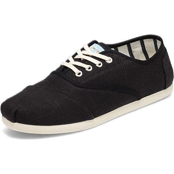 TOMS Heritage Mens Canvas Casual Shoes Sneakers Lace Up Low Cut - Black - US 11