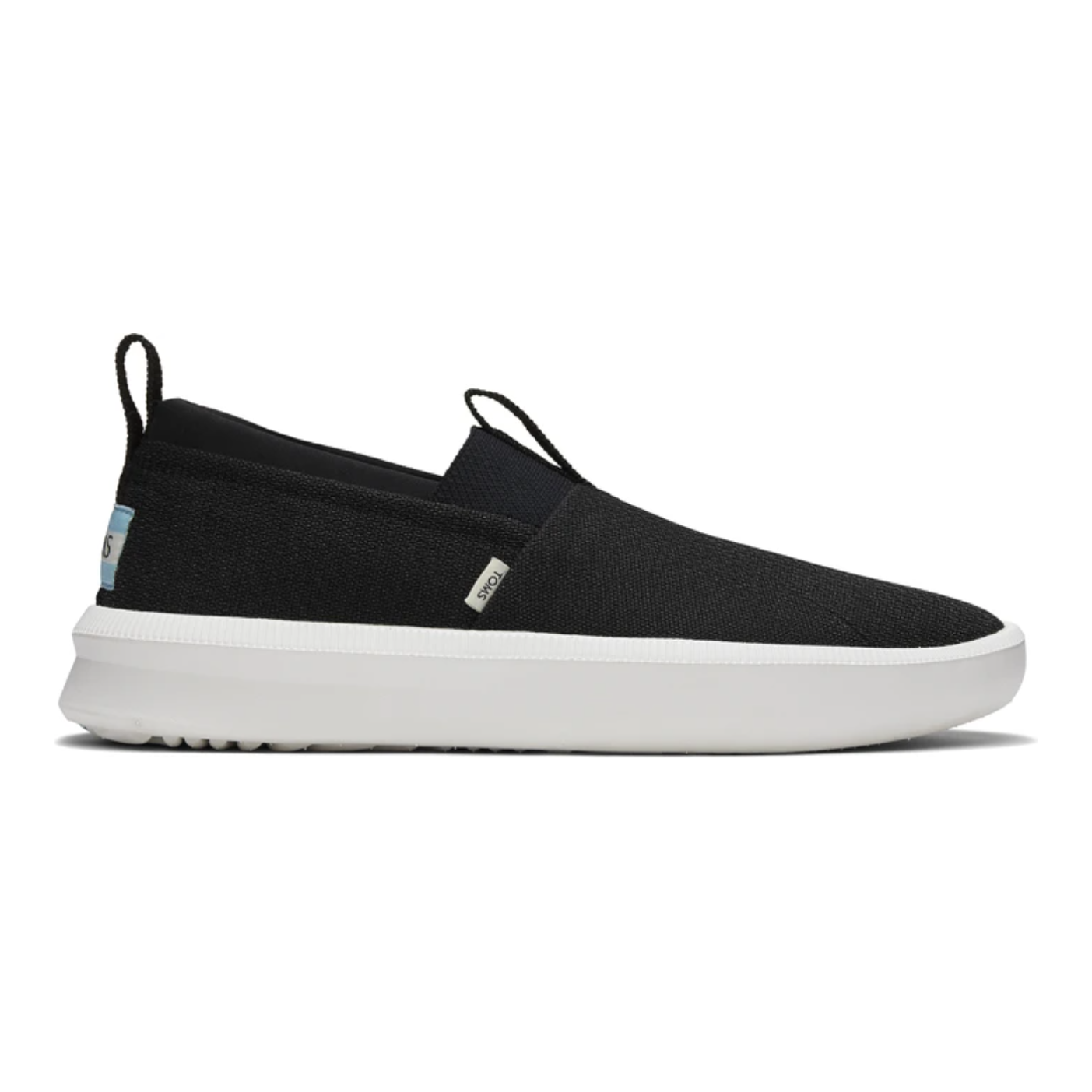 TOMS Mens Canvas Slip On Shoes Casual Sneakers Breathable Espadrilles - Black - US 11