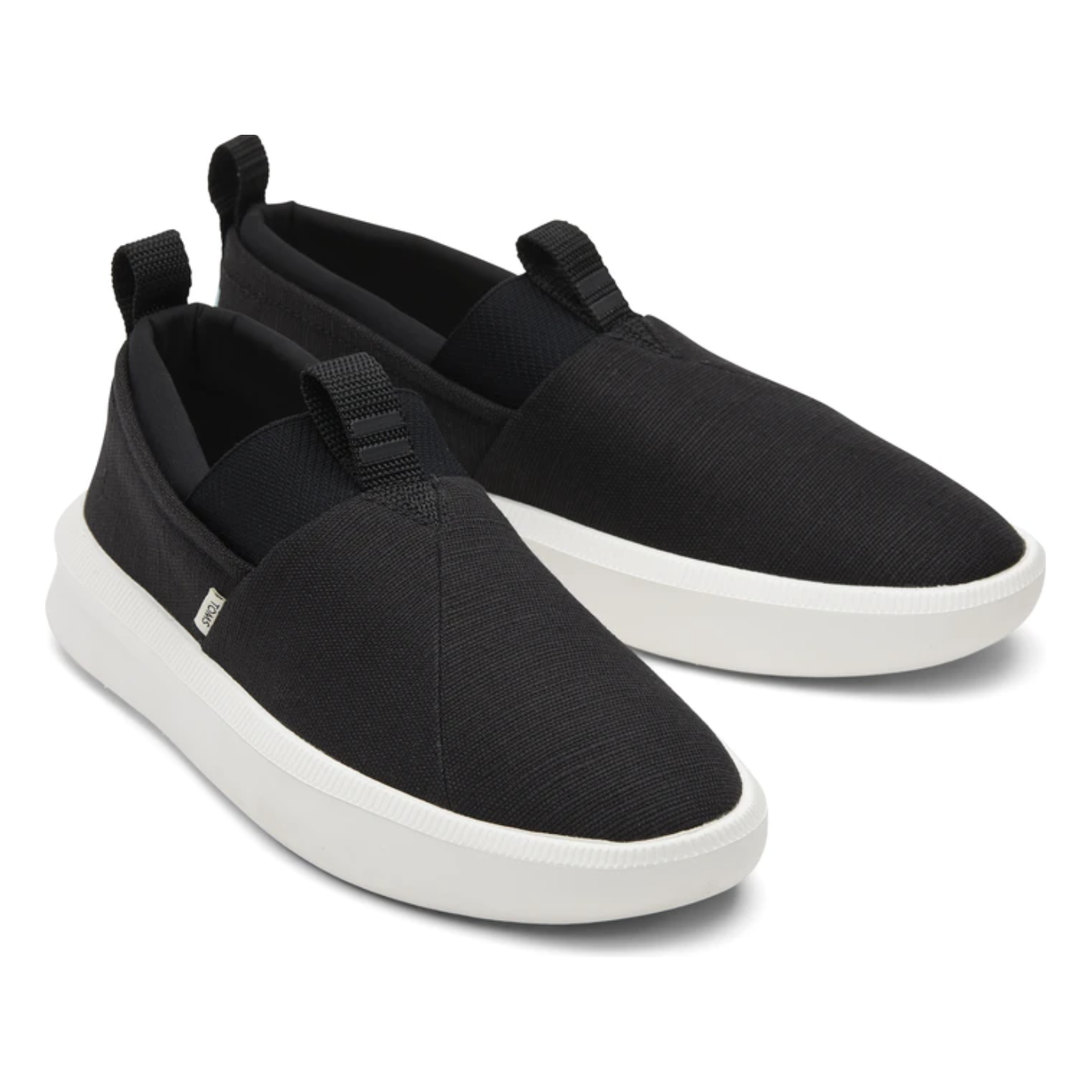 TOMS Mens Canvas Slip On Shoes Casual Sneakers Breathable Espadrilles - Black - US 11