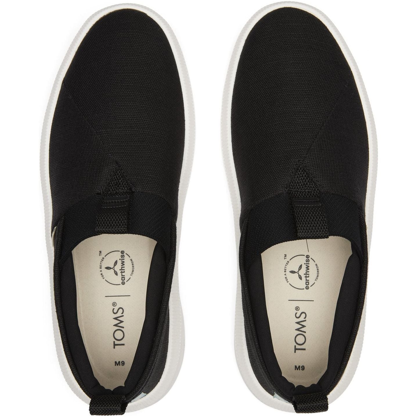 TOMS Mens Canvas Slip On Shoes Casual Sneakers Breathable Espadrilles - Black - US 11