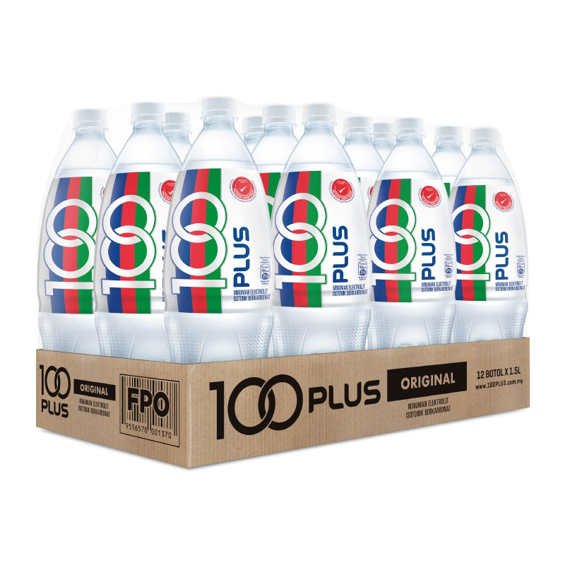 12x F&N 100 Plus 1.5L Bottle Carbonated Isotonic Electrolyte Drink - Bulk Pack