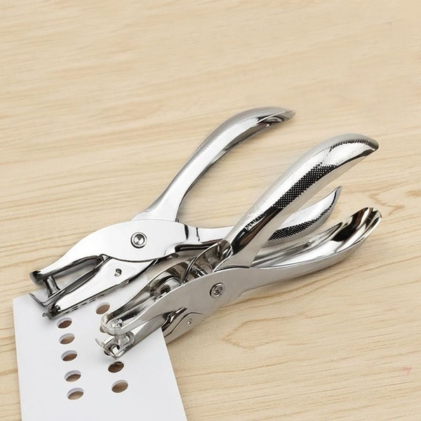Single Paper Hole Punch Handheld Plier in Stainless Steel Puncher 6mm
