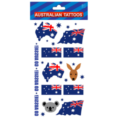 Body Tattoos Fake Temporary Face Australian Aussie Day Flag Contemporary Tats