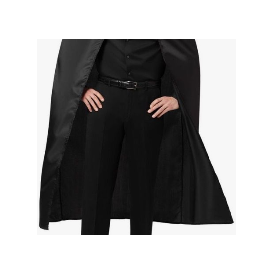 Black Adult Cape Costume Halloween Cloak Bandit Vampire Witch Wizard Fancy Dress
