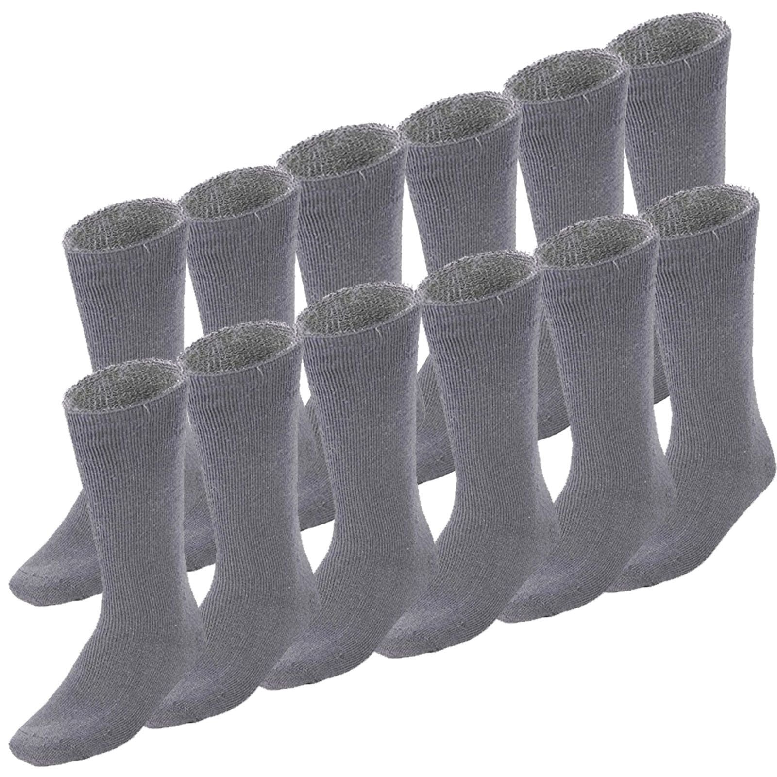 12 Pairs BAMBOO SOCKS Mens Heavy Duty Premium Thick Work Socks Cushion BULK - Charcoal Grey