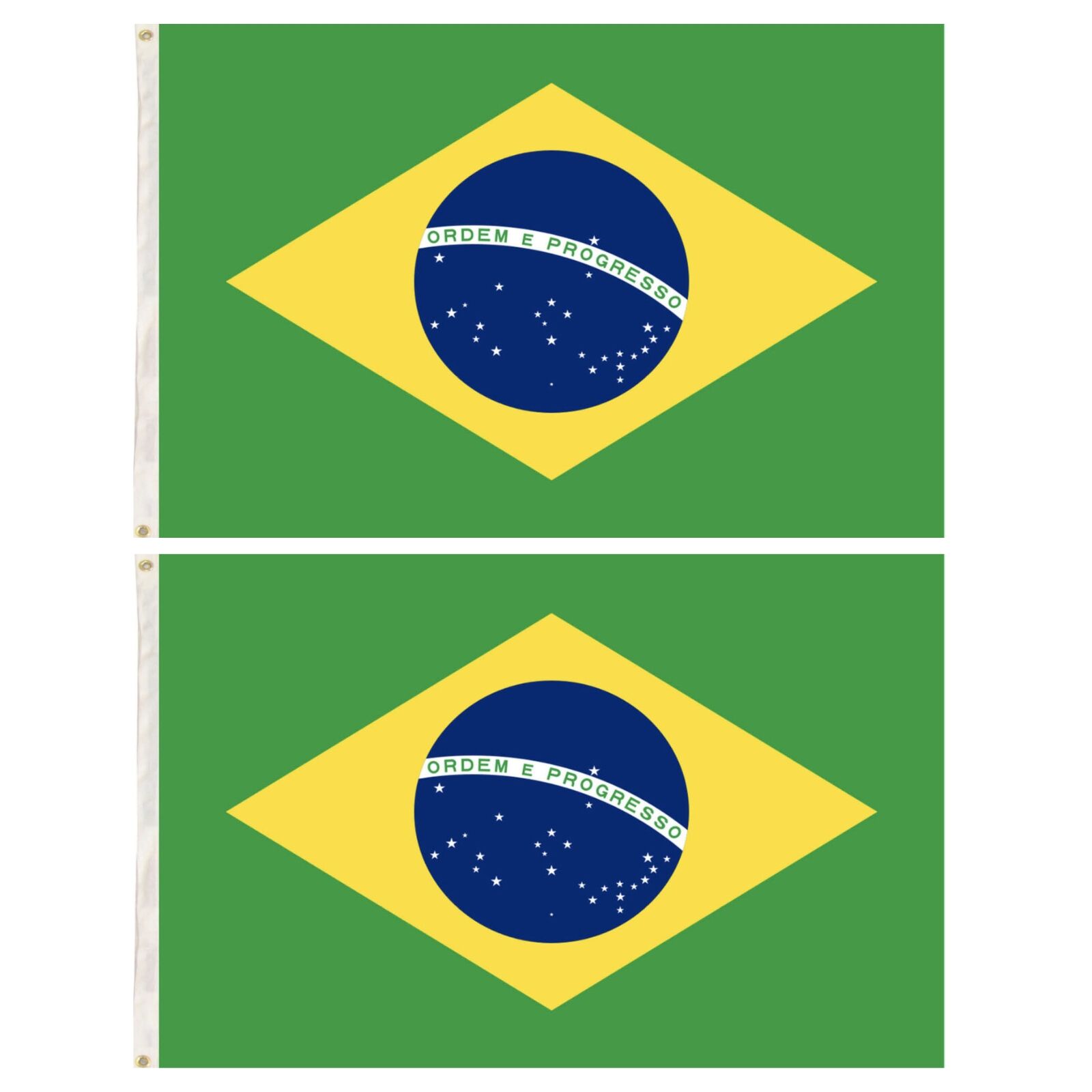 2x Brazil Country Flags Heavy Duty Brasil World Cup Brazilian - 150cm x 90cm