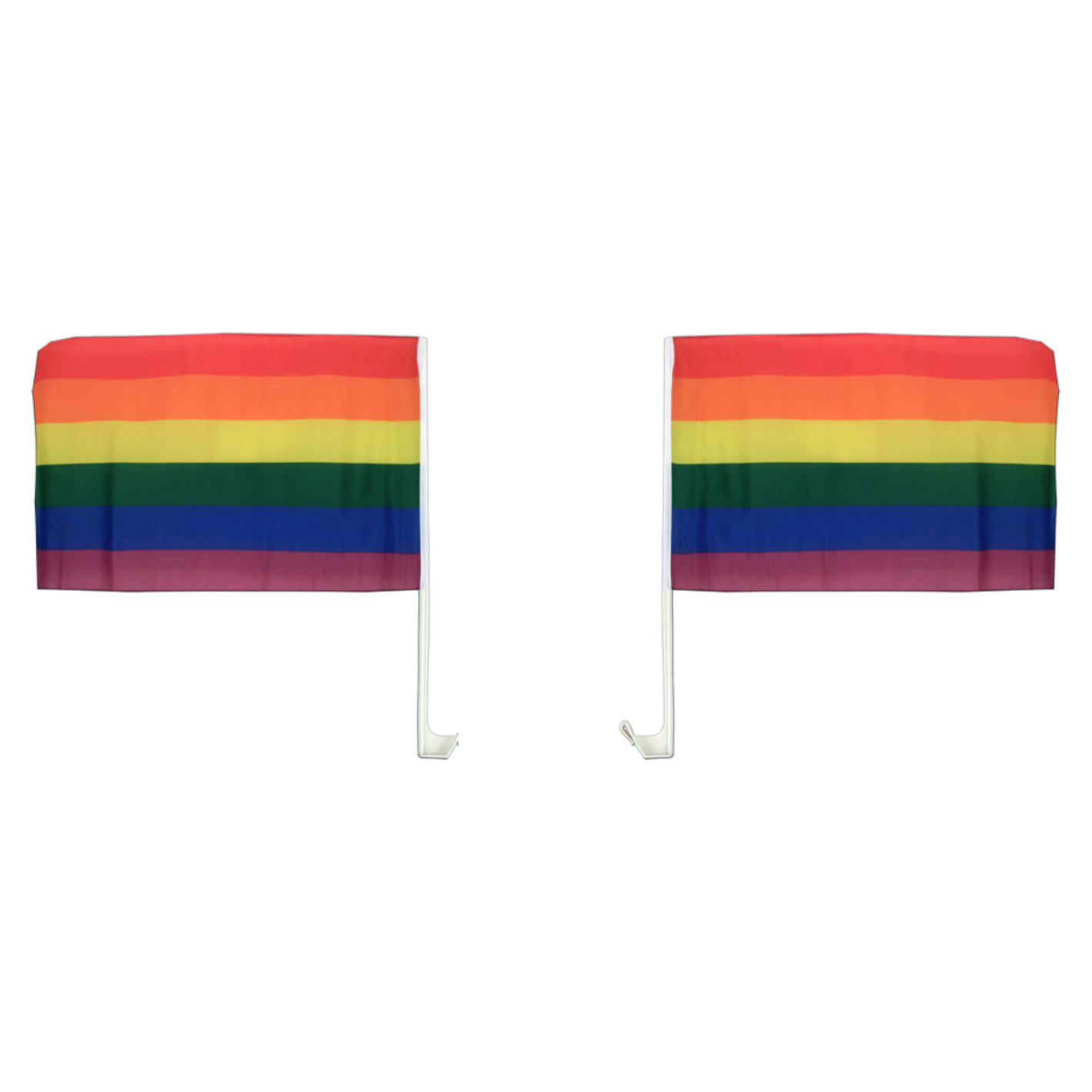 2x RAINBOW CAR FLAG with Window Clip Flags Australia Day 30cm x 45cm Gay Pride