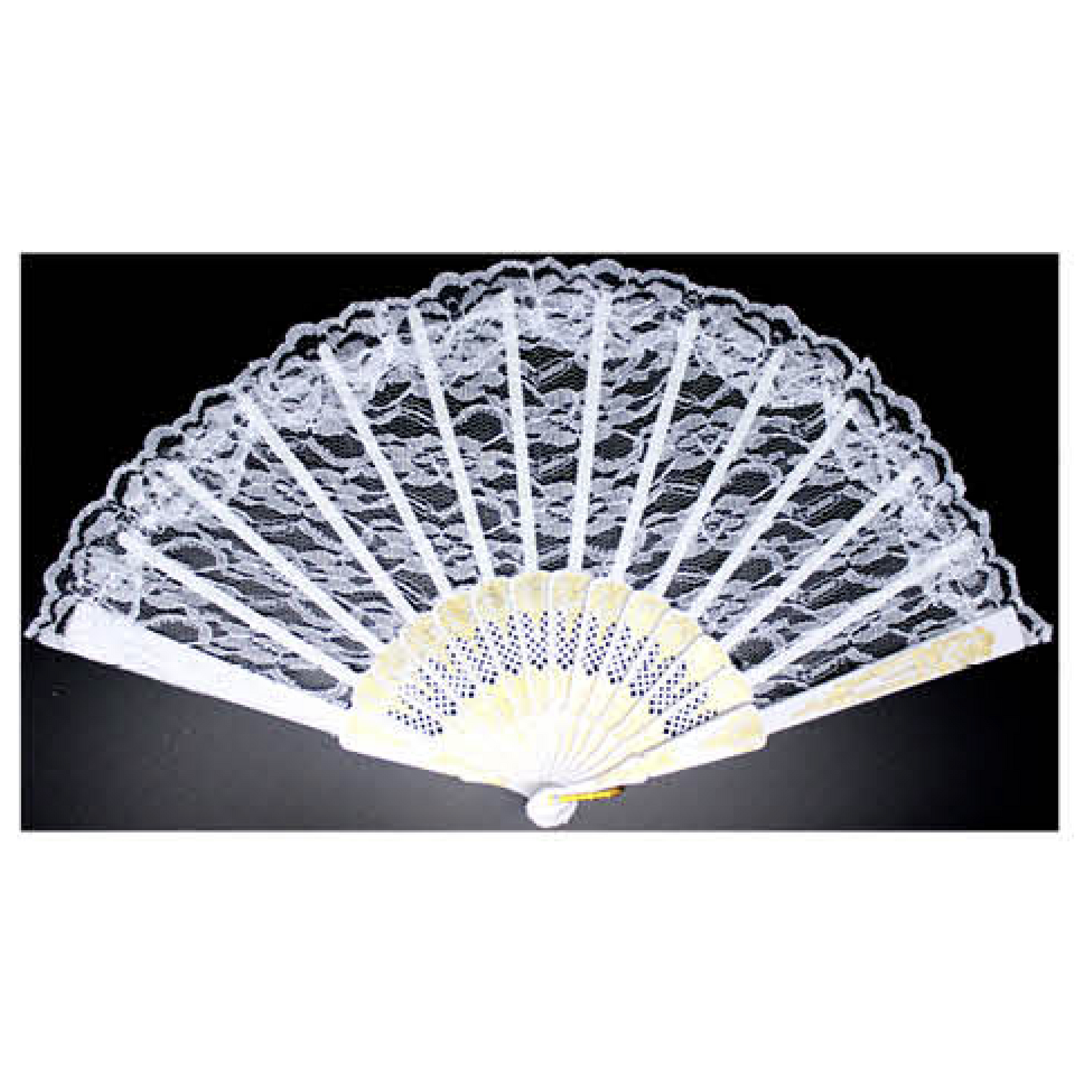 LACE FAN Hand Folding Wedding Party Bridal Spanish Costume Accessory - White