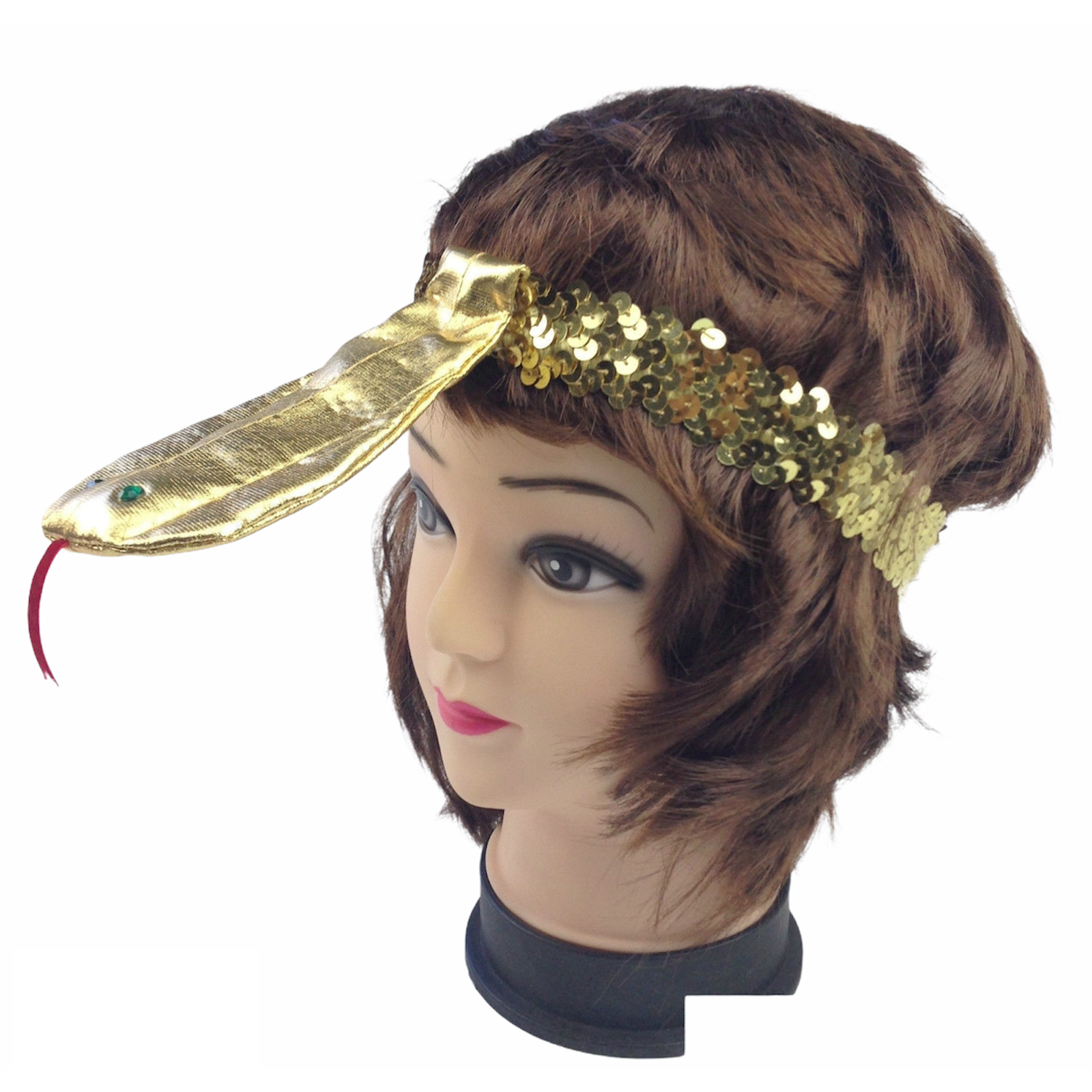 SEQUIN EGYPTIAN Headband Flapper Headpiece w Snake Fancy Dress Costume Cleopatra