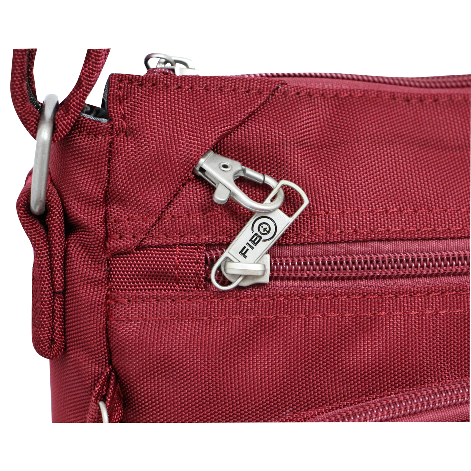 FIB Mens Crossbody Bag Satchel Adjustable Shoulder Strap Travel - Burgundy