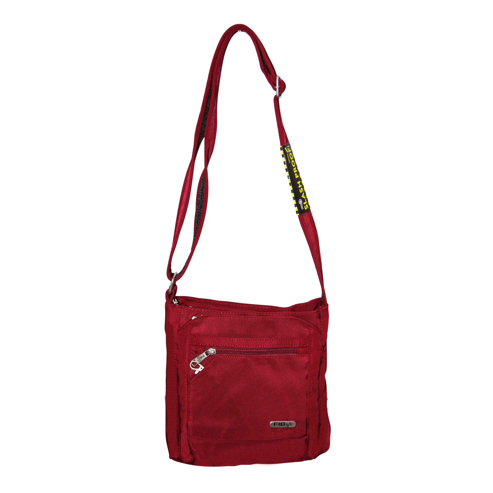 FIB Mens Crossbody Bag Shoulder Strap Travel Satchel Wallet Pockets - Burgundy