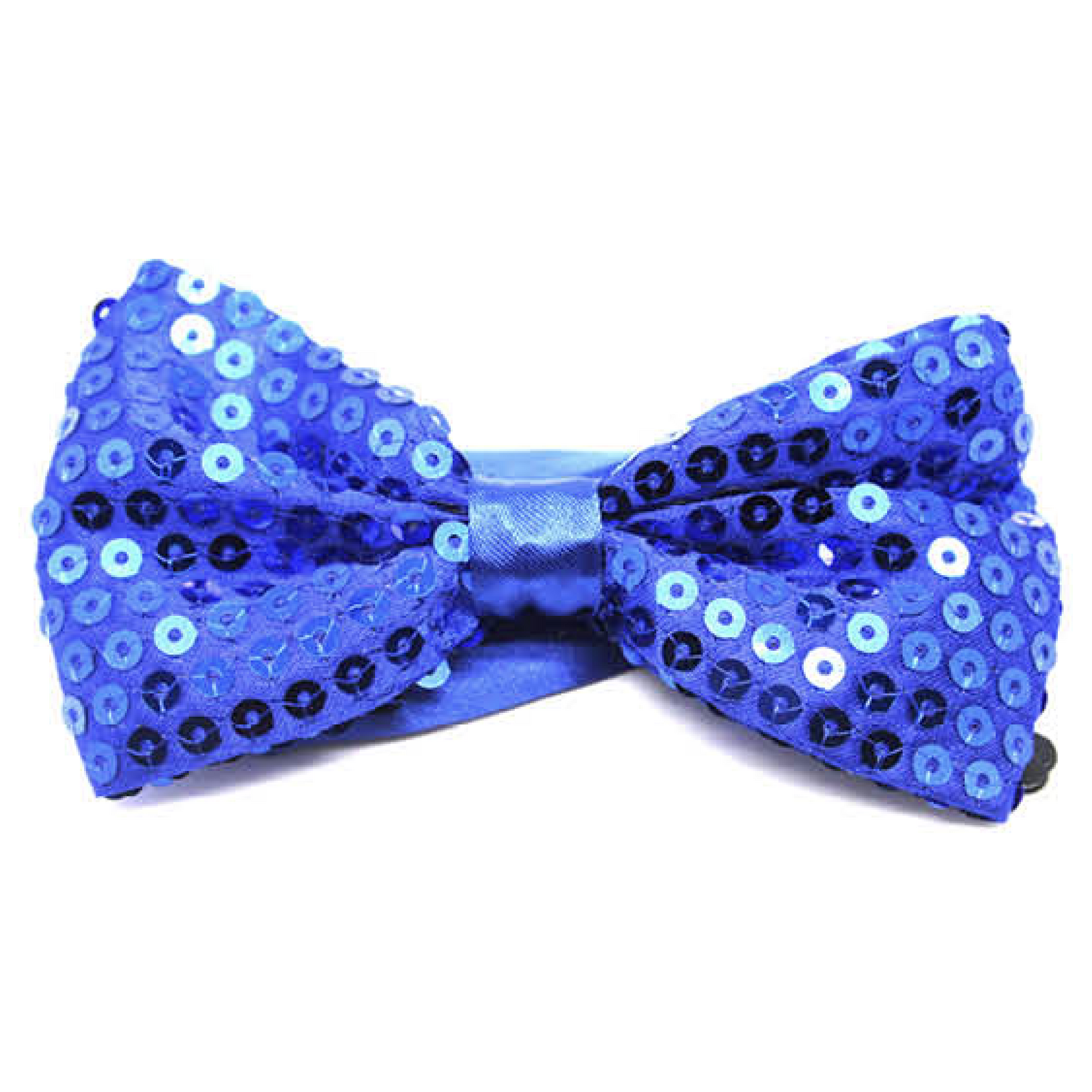 GLITTER SEQUIN BOW TIE Costume Fancy Dress Dance Fancy Shiny Party Bowtie - Blue