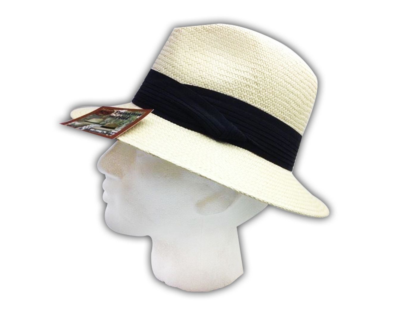 MELBOURNE HATS Fedora Ecuadorian Palm Straw Hat Handwoven Summer Panama Trilby - Natural