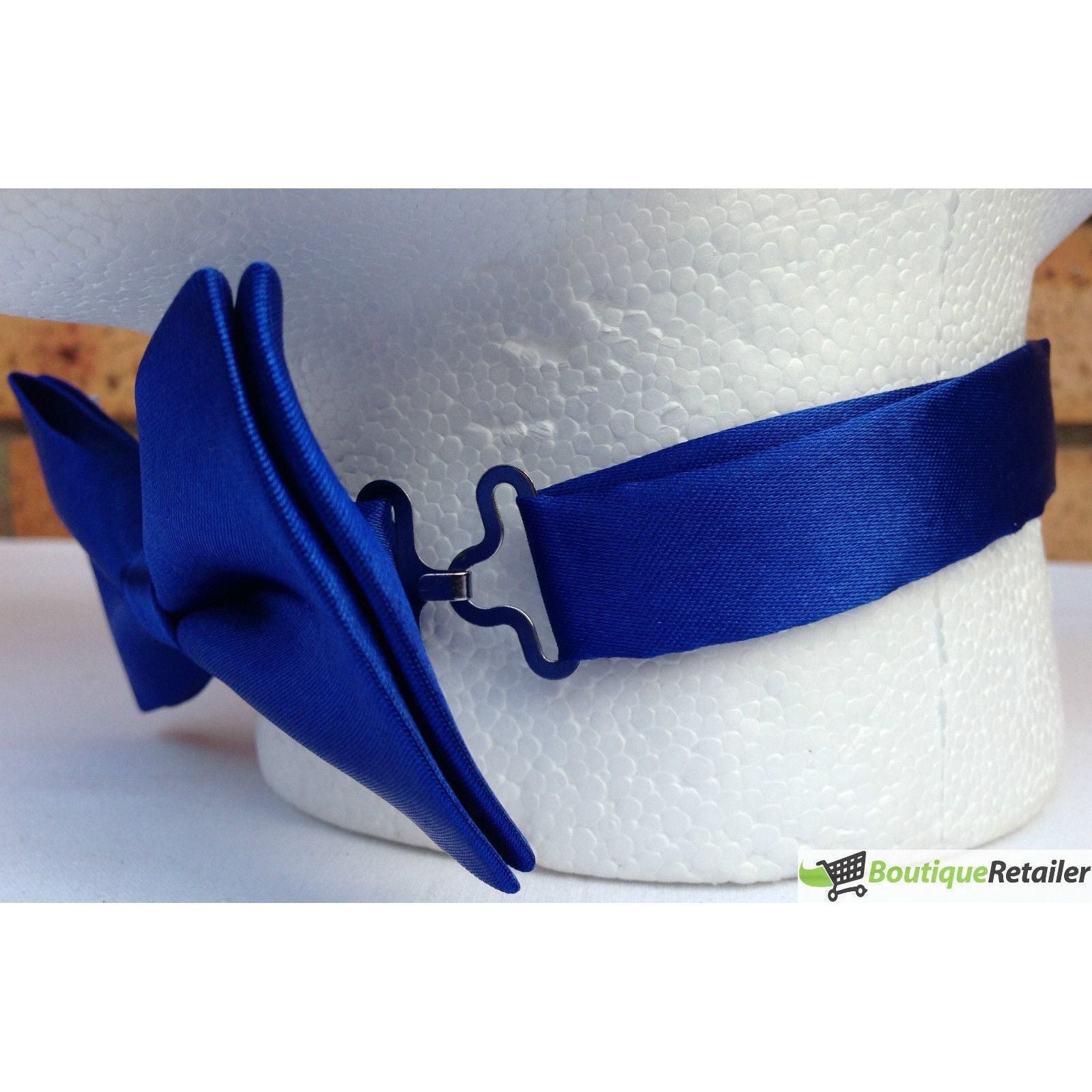 Mens BOW TIE Wedding Tuxedo Formal Bestman Necktie Classic Plain Party Pre-tied - Blue